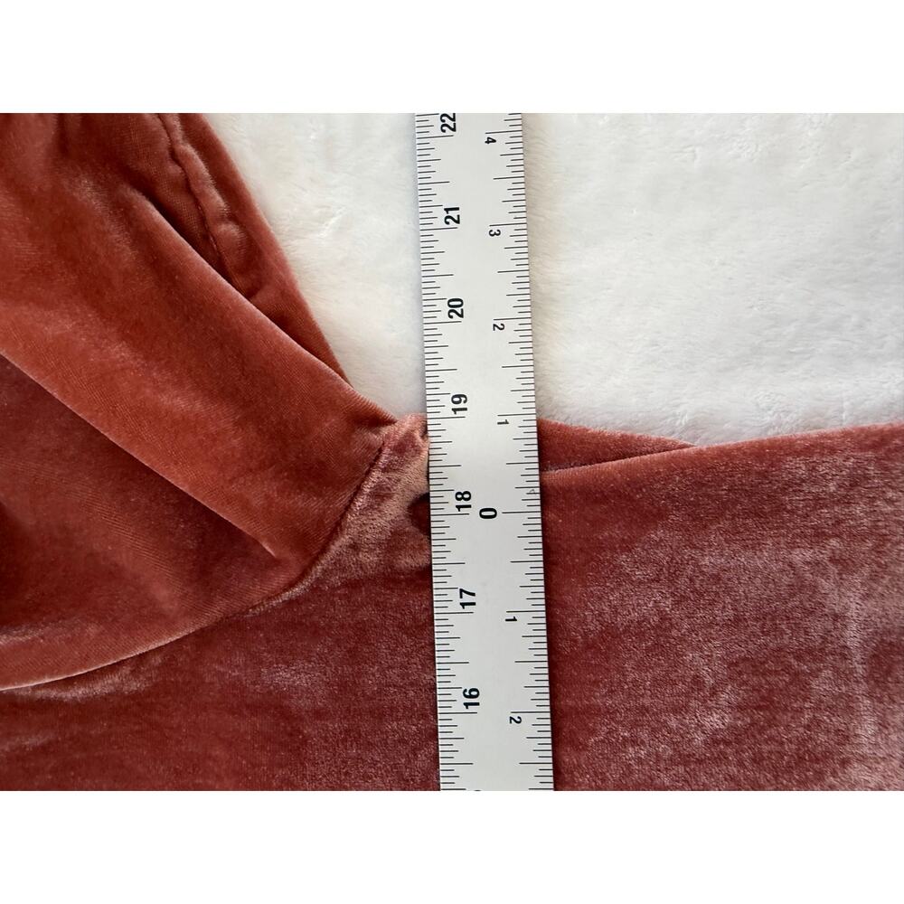 Madewell Velvet Tuliip-Sleeve Ruffle Orange Coral Size Small - Picture 8 of 11